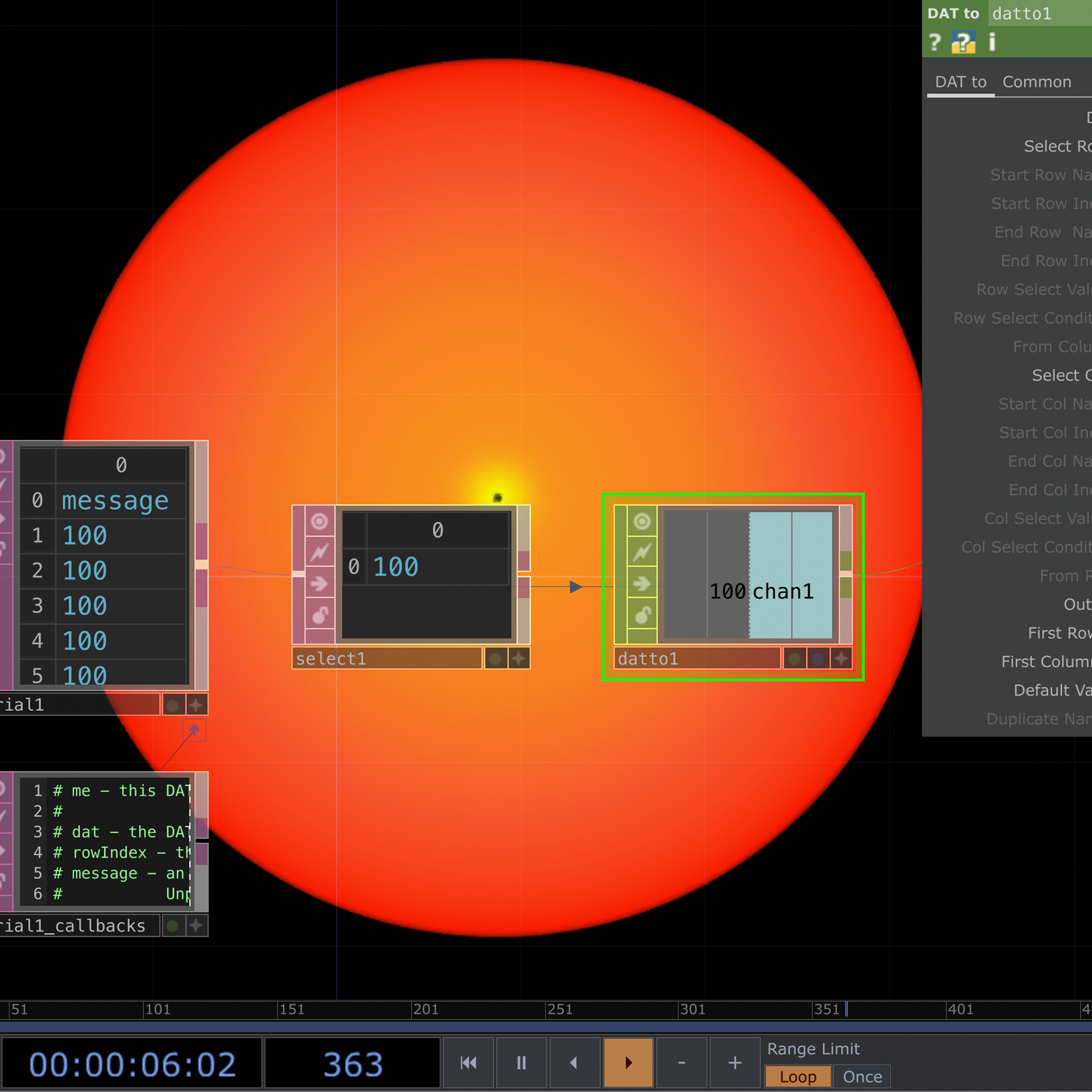 This screenshot shows when the Arduino knob was turned all the way up. The data messages on the screen display ‘100’  in relation to the action.