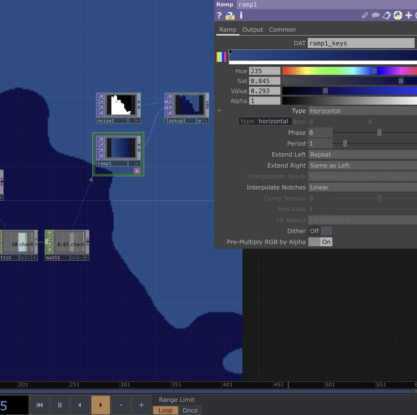 This is Jesse playing around with the settings of the graphic and adjusting the range of values to prepare to connect it to the Arduino Shield.