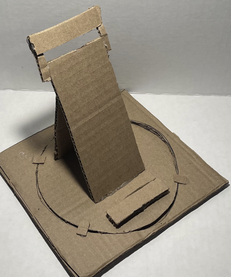 Side view of our cardboard phone prototype.