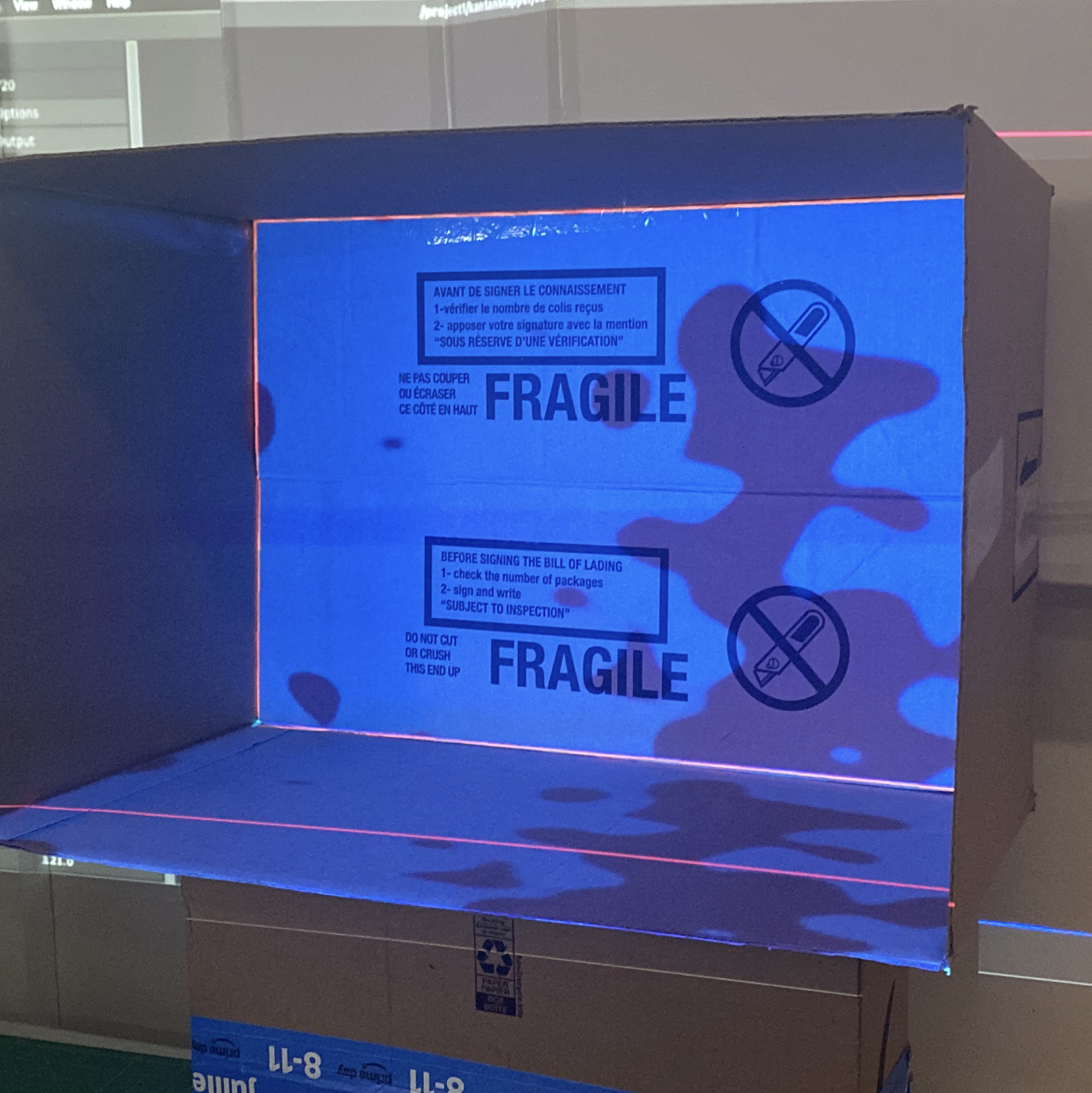 This is just an image reiterating the final product of this round of prototyping after we figured out everything with the Arduino and Touch Designer.