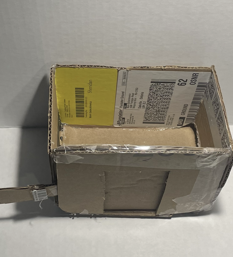 Top view of miniature cardboard prototype for the pod.