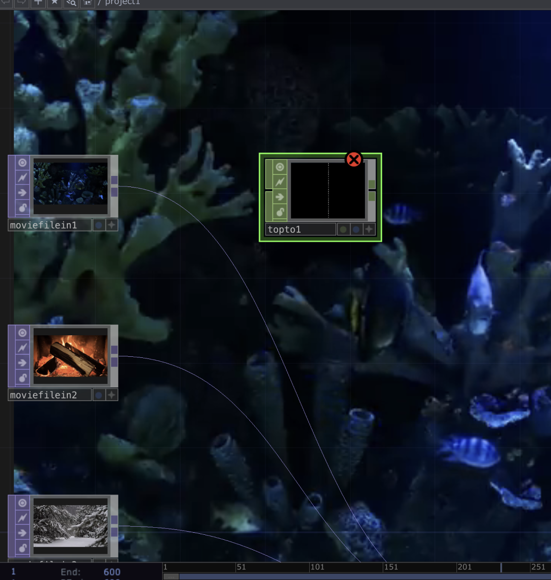 Turning the knob to switch between values and video files. 